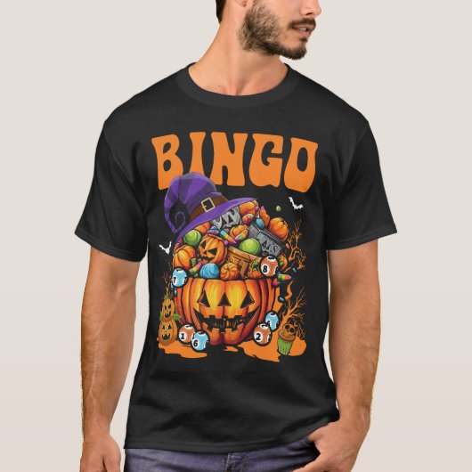 Bingo Halloween Bingo Speler T-shirt (Voorkant)