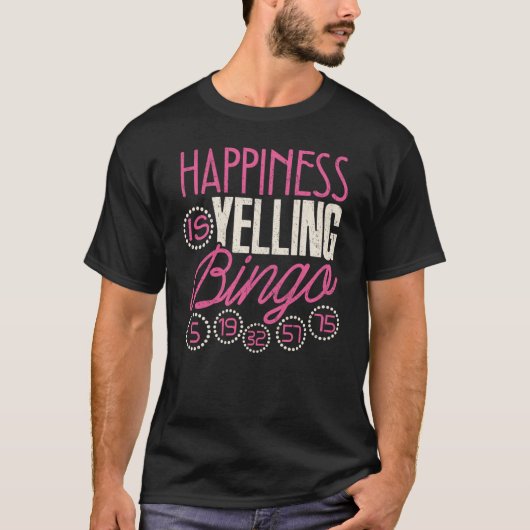Bingo Happiness is jaloezie Mannen Bingo T-shirt (Voorkant)