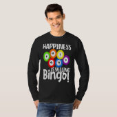 Bingo Happiness Is Yelling Bingo Raglan Baseball T-shirt (Voorkant volledig)