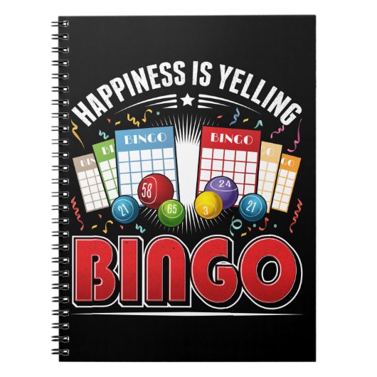 Bingo Happiness Mannen Vrouwen Funny Bingo Player Notitieboek (Voorkant)