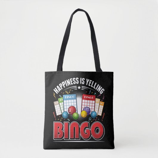 Bingo Happiness Mannen Vrouwen Funny Bingo Player Tote Bag (Voorkant)