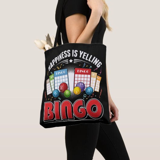 Bingo Happiness Mannen Vrouwen Funny Bingo Player Tote Bag (Dichtbij)