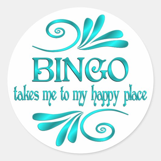 Bingo Happy Place Ronde Sticker (Voorkant)