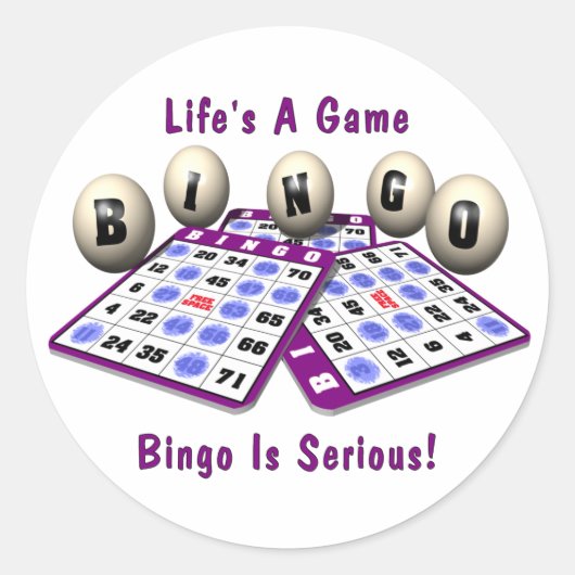 Bingo: Het leven is een spel Ronde Sticker (Voorkant)