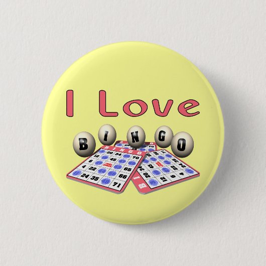Bingo: I Love Bingo Ronde Button 5,7 Cm (Voorkant)
