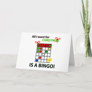 BINGO Ik wil een bingo voor Kerstmis. Feestdagen Kaart