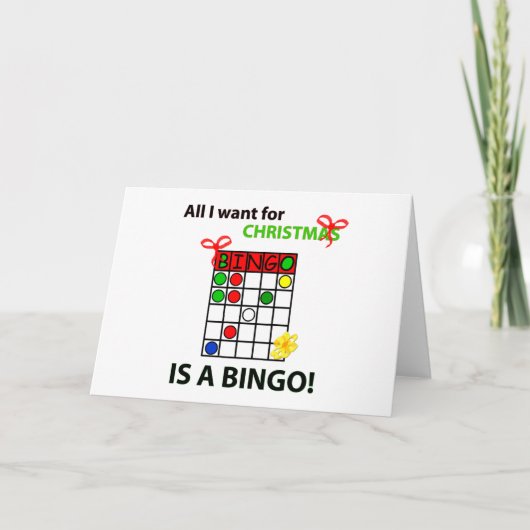 BINGO Ik wil een bingo voor Kerstmis. Feestdagen Kaart (Voorkant)