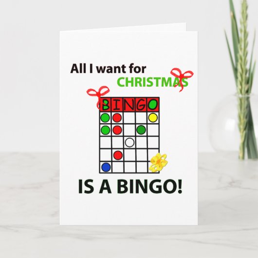 BINGO Ik wil een bingo voor Kerstmis. Feestdagen Kaart (Voorkant)