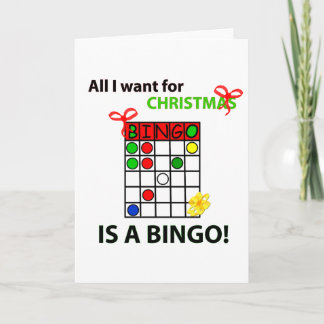 BINGO Ik wil een bingo voor Kerstmis. Feestdagen Kaart
