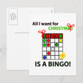 BINGO ik wil een bingo voor Kerstmis Feestdagenkaart (Voorkant / Achterkant)