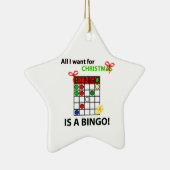 BINGO Ik wil een bingo voor Kerstmis. Keramisch Ornament (Rechts)