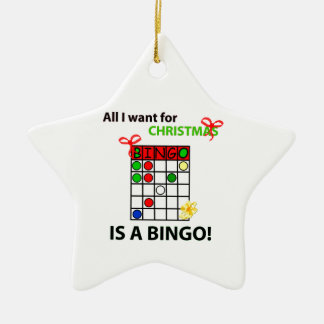 BINGO Ik wil een bingo voor Kerstmis. Keramisch Ornament