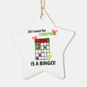 BINGO Ik wil een bingo voor Kerstmis. Keramisch Ornament (Links)