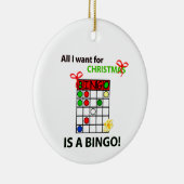 BINGO Ik wil een bingo voor Kerstmis. Keramisch Ornament (Rechts)