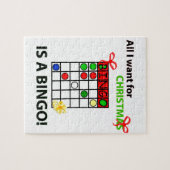 BINGO Ik wil een bingo voor Kerstmis. Legpuzzel (Horizontaal)