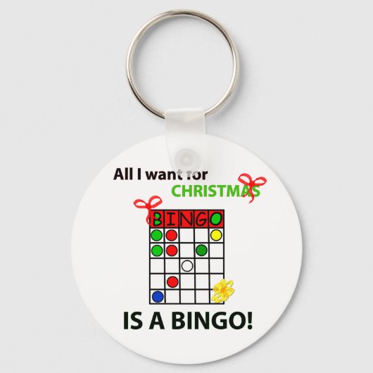 BINGO Ik wil een bingo voor Kerstmis. Sleutelhanger (Voorkant)