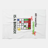 BINGO Ik wil een bingo voor Kerstmis. Theedoek (Horizontaal)