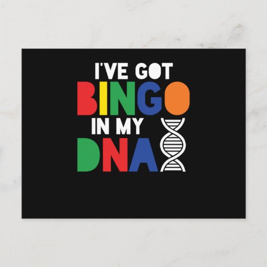 Bingo In My DNA Lucky Game Gambling Player Gift Briefkaart (Voorkant)