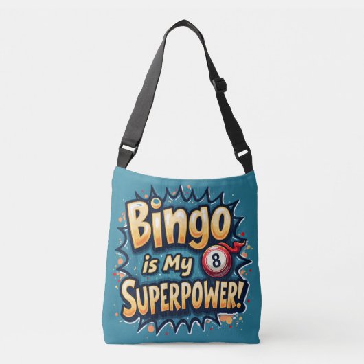 Bingo is mijn Superpower Retro Bingo liefde Crossbody Tas (Voorkant)