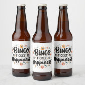 Bingo is mijn ticket naar geluk Grappig Bingo spel Bier Etiket (Flessen)