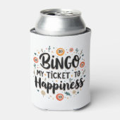 Bingo is mijn ticket naar geluk Grappig Bingo spel Blikjeskoeler (Blikje Voorkant)