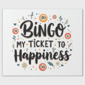 Bingo is mijn ticket naar geluk Grappig Bingo spel Cadeaupapier (Vlak)