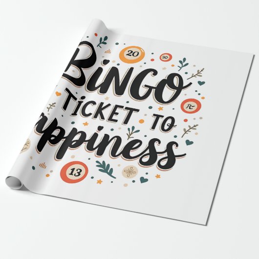 Bingo is mijn ticket naar geluk Grappig Bingo spel Cadeaupapier (Uitgerold)
