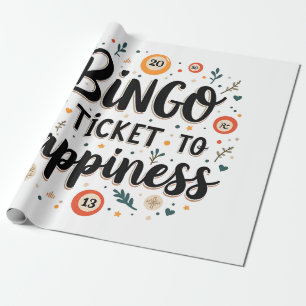 Bingo is mijn ticket naar geluk Grappig Bingo Spel Cadeaupapier
