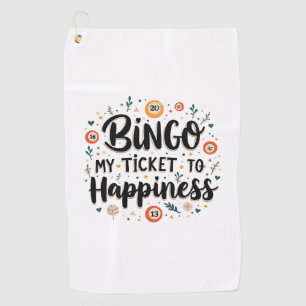 Bingo is mijn ticket naar geluk Grappig Bingo spel Golfhanddoek