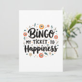 Bingo is mijn ticket naar geluk Grappig Bingo spel Kaart (Staand voorkant)