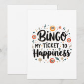 Bingo is mijn ticket naar geluk Grappig Bingo spel Kaart (Voorkant / Achterkant)