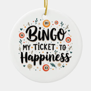Bingo is mijn ticket naar geluk Grappig Bingo spel Keramisch Ornament