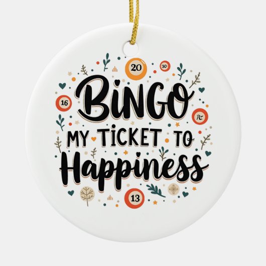 Bingo is mijn ticket naar geluk Grappig Bingo spel Keramisch Ornament (Voorkant)