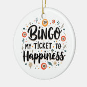 Bingo is mijn ticket naar geluk Grappig Bingo spel Keramisch Ornament (Links)