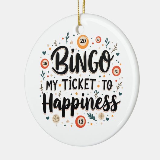 Bingo is mijn ticket naar geluk Grappig Bingo spel Keramisch Ornament (Links)