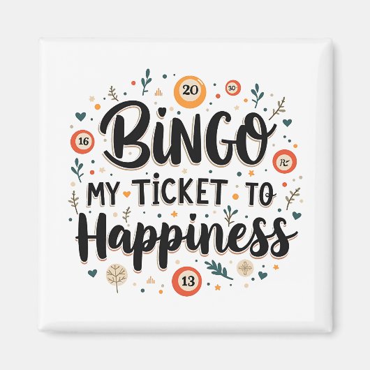 Bingo is mijn ticket naar geluk Grappig Bingo spel Magneet (Voorkant)