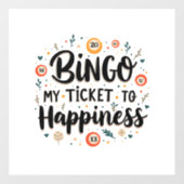 Bingo is mijn ticket naar geluk Grappig Bingo spel Raamsticker (Vel)