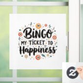 Bingo is mijn ticket naar geluk Grappig Bingo spel Raamsticker (Huis)