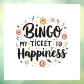 Bingo is mijn ticket naar geluk Grappig Bingo spel Raamsticker (Vel 3)