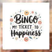 Bingo is mijn ticket naar geluk Grappig Bingo spel Raamsticker (Vel 2)