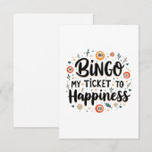 Bingo is mijn ticket naar geluk Grappig Bingo spel RSVP Kaartje (Voorkant / Achterkant)