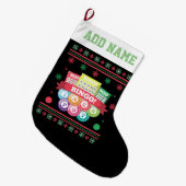 Bingo Jackpot Ugly KerstSweater Grote Kerstsok (Voorkant (Hangend))