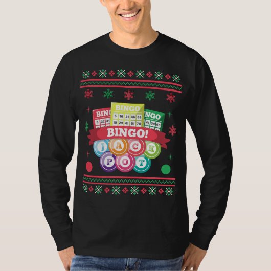 Bingo Jackpot Ugly KerstSweater T-shirt (Voorkant)