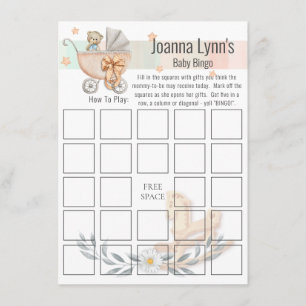 Bingo Kaart Baby shower Beer- en Rockpaarden