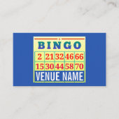 Bingo Kaart, Bingo Venue, de Industrie van het Gok Visitekaartje (Voorkant)