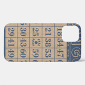 Bingo Kaart |  blauw en tan Case-Mate iPhone Case (Achterkant (horizontaal))
