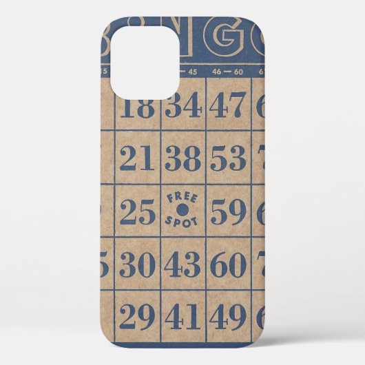 Bingo Kaart |  blauw en tan Case-Mate iPhone Case (Achterkant)