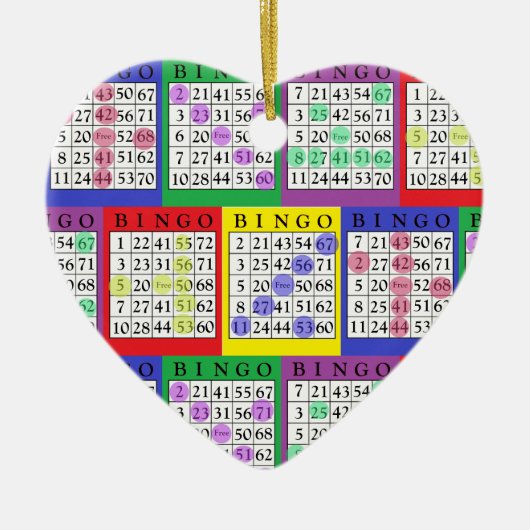 BINGO-Kaart | Kerstmis van BINGO Lover Keramisch Ornament (Voorkant)