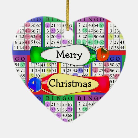 BINGO-Kaart | Kerstmis van BINGO Lover Keramisch Ornament (Achterkant)