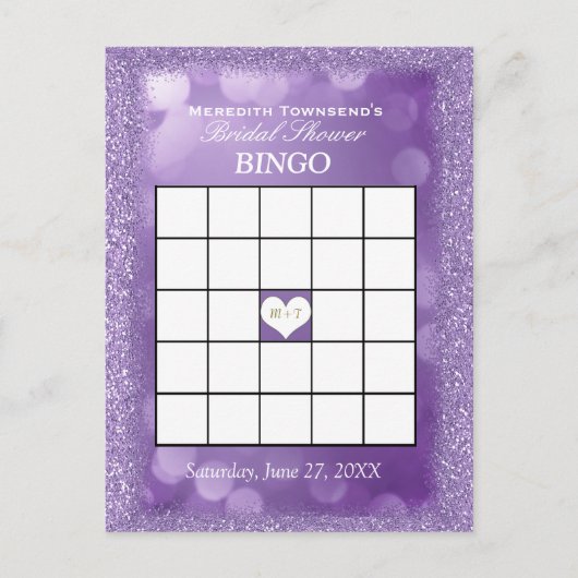 Bingo Kaart | lavendelverlichting (Voorkant)